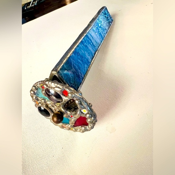 Handcrafted Kaleidoscope with vintage hand blown and studio stained glass . - Picture 1 of 6